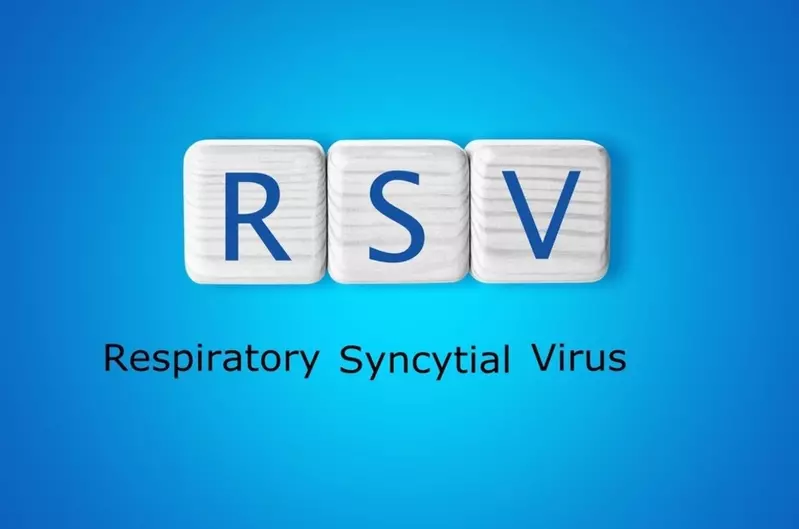 white tiles with letters RSV and words beneath reading Respiratory Syncytial Virus