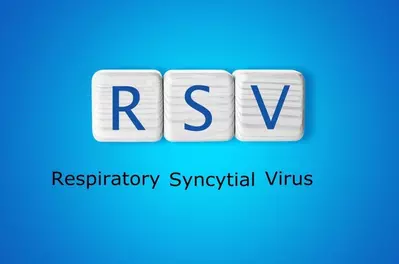 white tiles with letters RSV and words beneath reading Respiratory Syncytial Virus